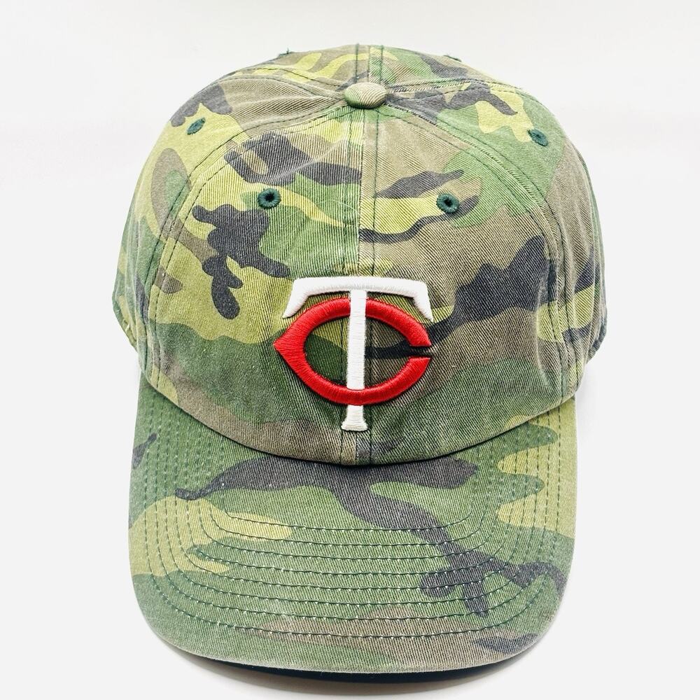 Minnesota Twins Hat Cap Men’s Green Camo MLB Baseball Strapback 47 Brand - Picture 2 of 8